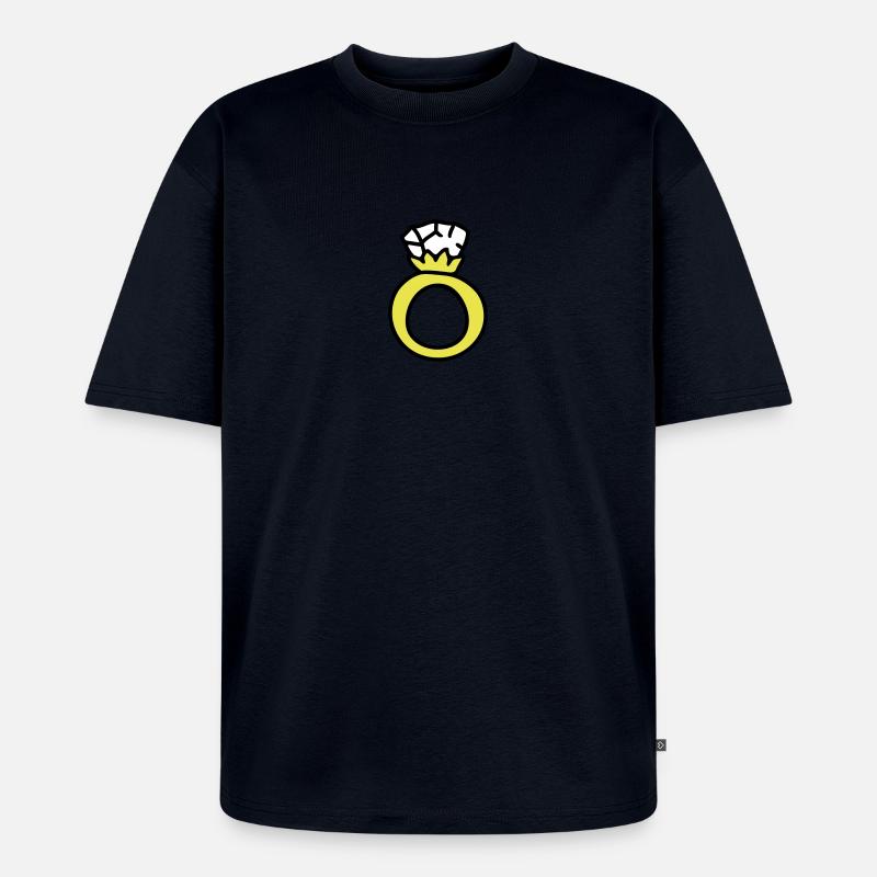 Ring - Ehering 3 - Unisex Premium Oversized Bio T-Shirt - Navy