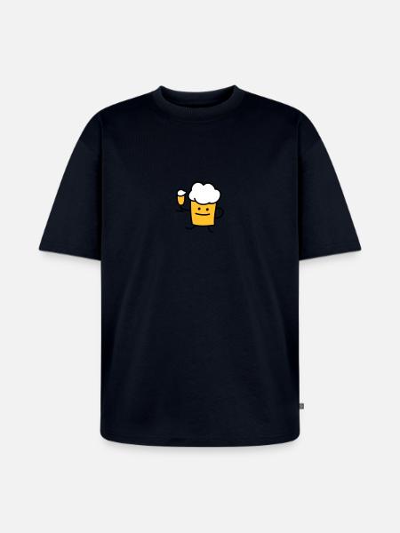Beer with beer - Unisex Premium Oversized Organic T-Shirt - navy