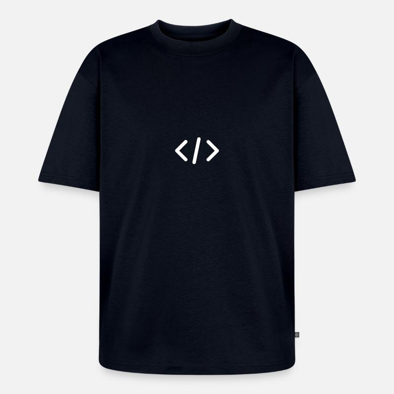Code Nerd Clip - T-shirt Premium bio oversize Unisexe - bleu marine