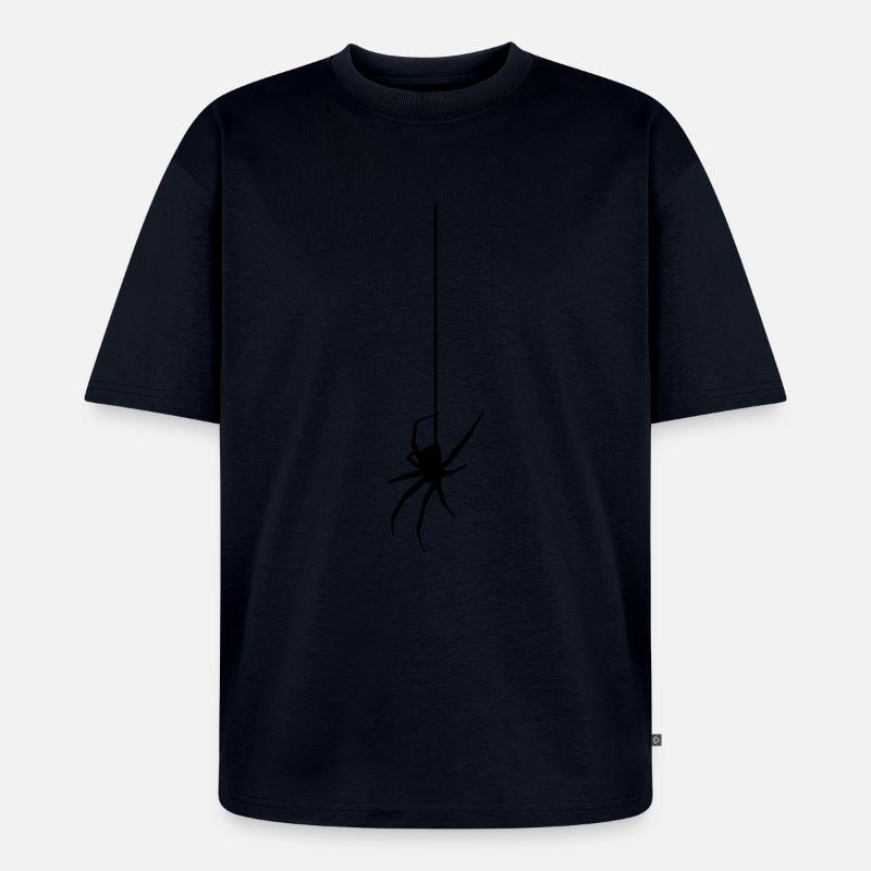 Spider on a thread - Araignée - T-shirt Premium bio oversize Unisexe - bleu marine