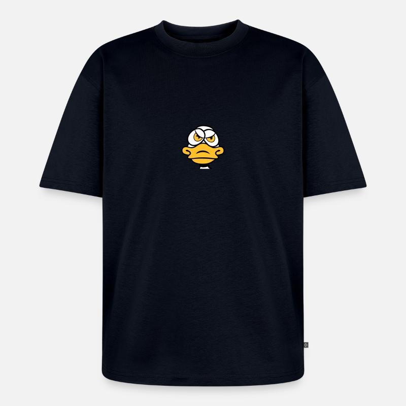 Duck in a bad mood evil - Unisex Premium Oversized Organic T-Shirt - navy
