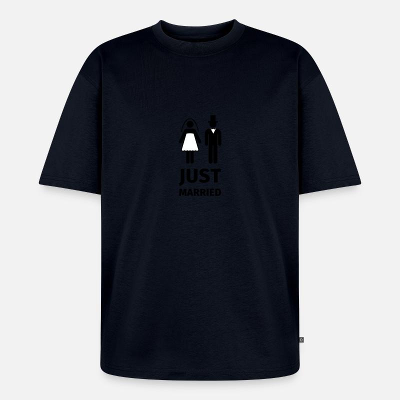 just married - Unisex Premium Oversized Bio T-Shirt - Navy