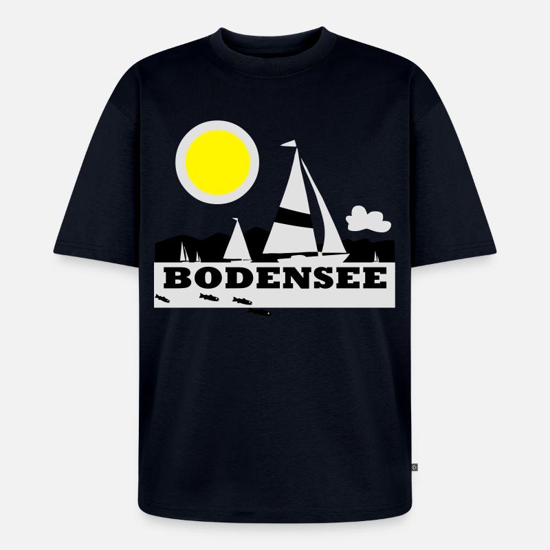 Bodensee Segeltraum - Unisex Premium Oversized Bio T-Shirt - Navy