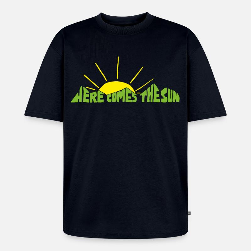 Here comes the sun! - Unisex Premium Oversized Bio T-Shirt - Navy