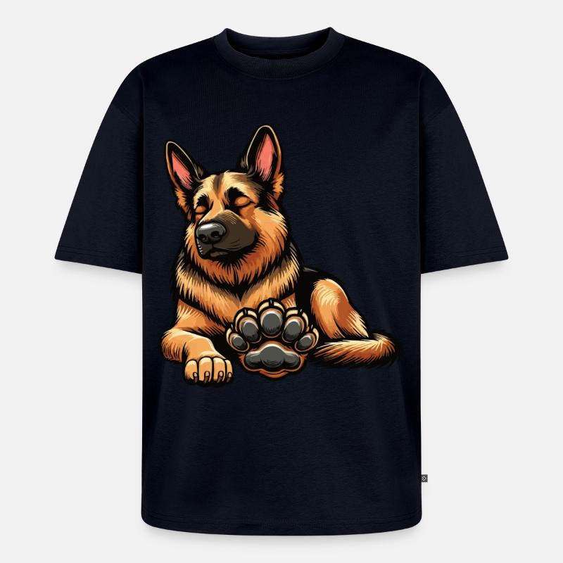 Deutscher Schäferhund Schäferhunde Schäferhunde - Unisex Premium Oversized Bio T-Shirt - Navy