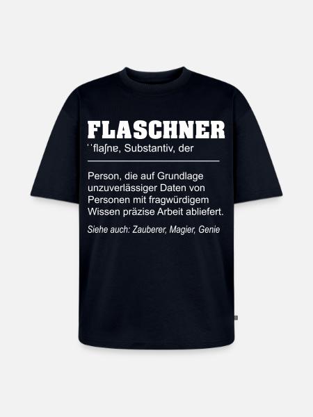 Flaschner lustige Definition - Unisex Premium Oversized Bio T-Shirt - Navy