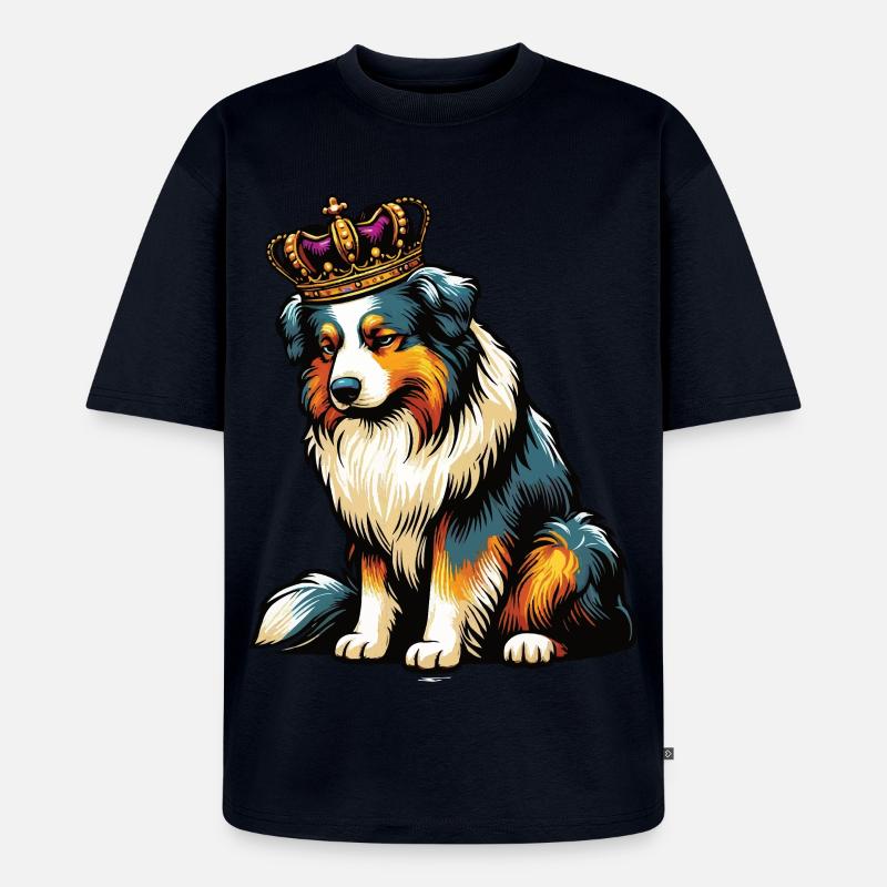 Australian Shepherd Aussie Aussiebesitzer Aussies - Unisex Premium Oversized Bio T-Shirt - Navy