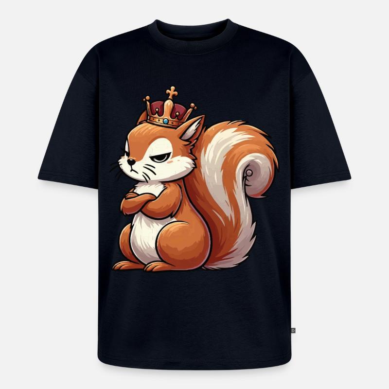 Eichhörnchen Eichhorn Eichhörnchenliebhaber Nager - Unisex Premium Oversized Bio T-Shirt - Navy