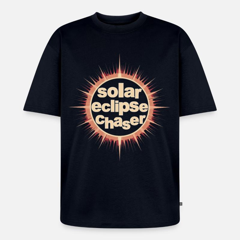 Solar eclipse chaser - Unisex Premium Oversized Organic T-Shirt - navy