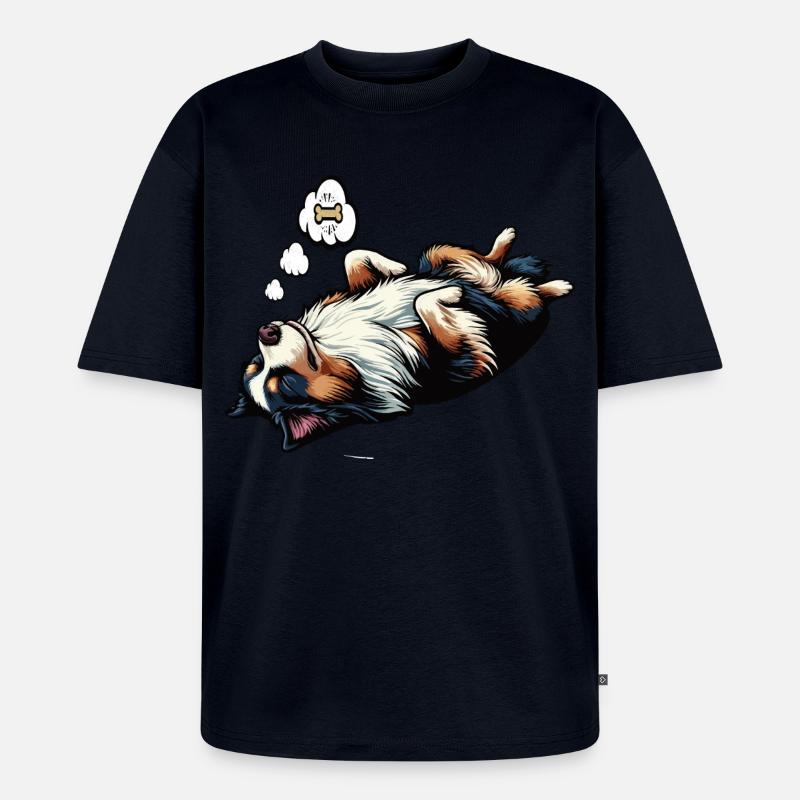 Australian Shepherd Aussie Aussiebesitzer Aussies - Unisex Premium Oversized Bio T-Shirt - Navy