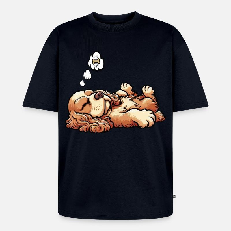 Cocker Spaniel Cockerhund Cocker Spaniel Besitzer - Unisex Premium Oversized Bio T-Shirt - Navy