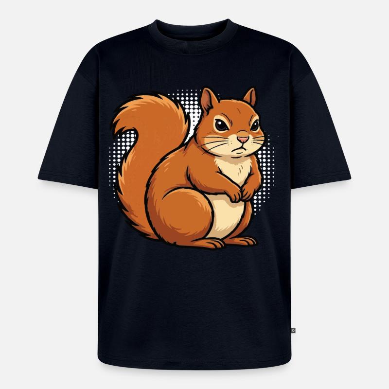 Squirrel Squirrel Squirrel Lover Rodent - Unisex Premium Oversized Organic T-Shirt - navy