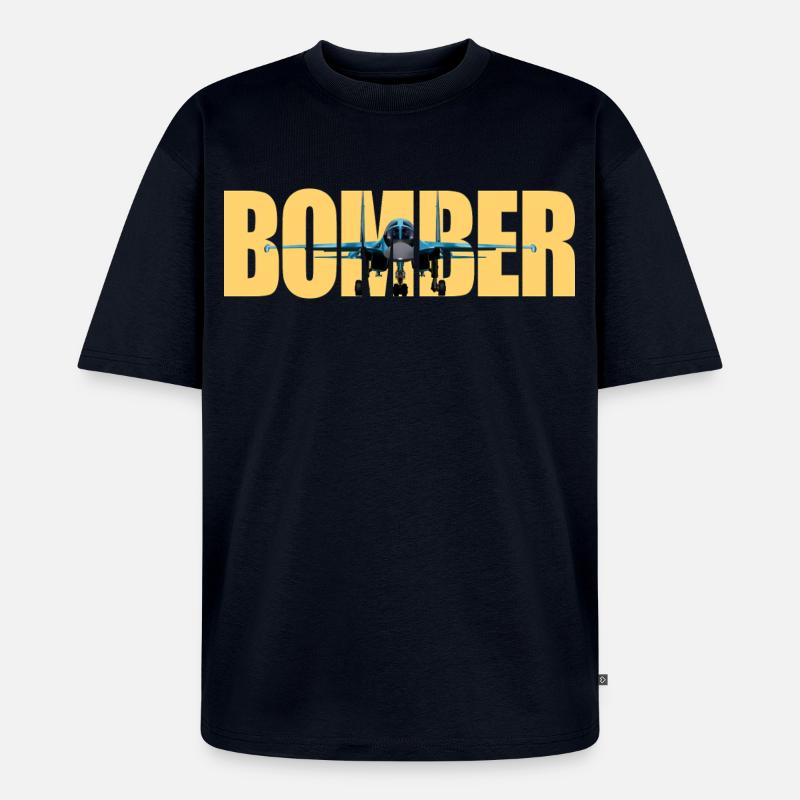 Bomber Su-34 - Unisex Premium Oversized Bio T-Shirt - Navy