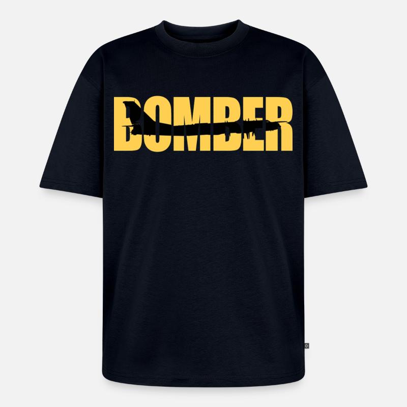 Bomber Tu-95 - Unisex Premium Oversized Bio T-Shirt - Navy