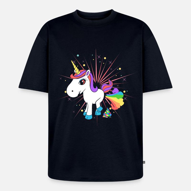 Pupsendes Einhorn - T-shirt Premium bio oversize Unisexe - bleu marine