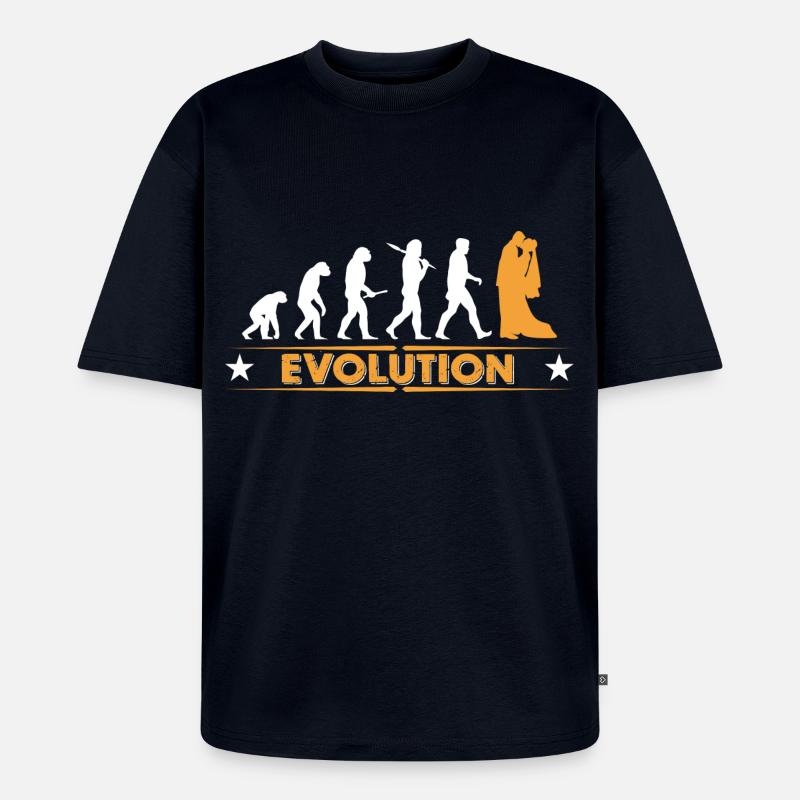 Hochzeit - Evolution - Unisex Premium Oversized Bio T-Shirt - Navy