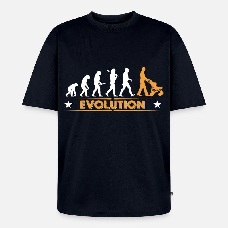 Walking Dad - Evolution - Unisex Premium Oversized Organic T-Shirt - navy