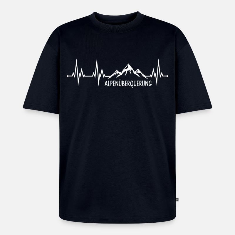 Alpenüberquerung - Unisex Premium Oversized Bio T-Shirt - Navy