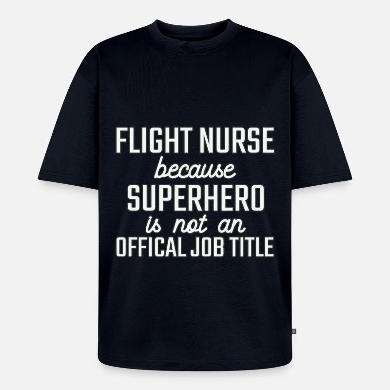 Flight Nurse Superhero Luftrettung - Unisex Premium Oversized Bio T-Shirt - Navy
