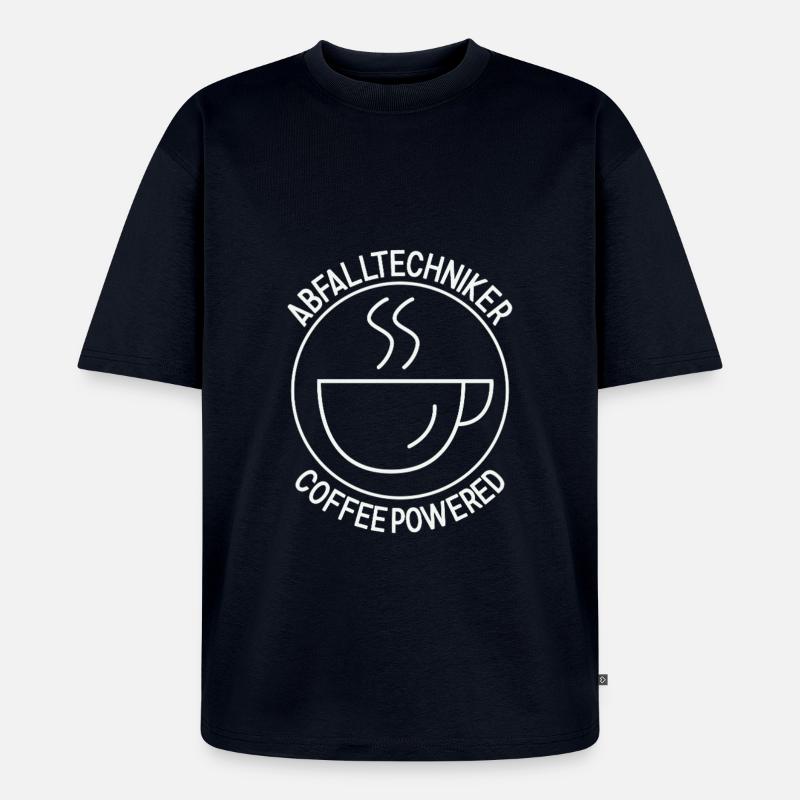 Waste Technician Coffee Powered - Unisex Premium Oversized Organic T-Shirt - navy