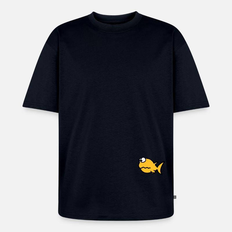 Puzzled fish - Unisex Premium Oversized Bio T-Shirt - Navy