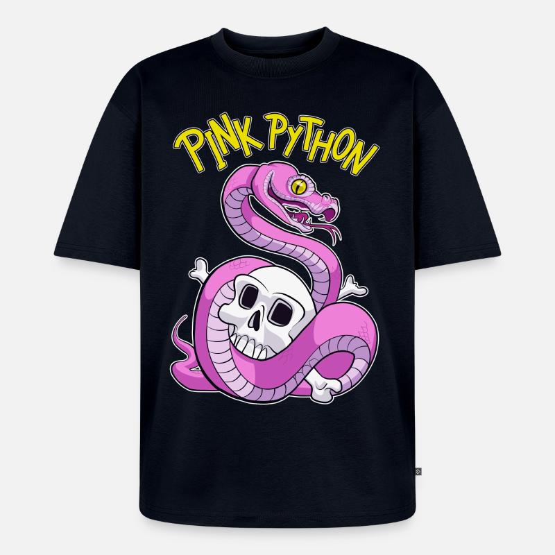 Pink Python - Unisex Premium Oversized Organic T-Shirt - navy