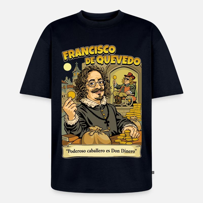 Francisco de Quevedo - Unisex Premium Oversized Bio T-Shirt - Navy