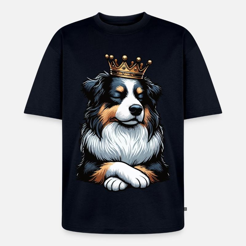 Australian Shepherd Aussie Aussiebesitzer Aussies - Unisex Premium Oversized Bio T-Shirt - Navy