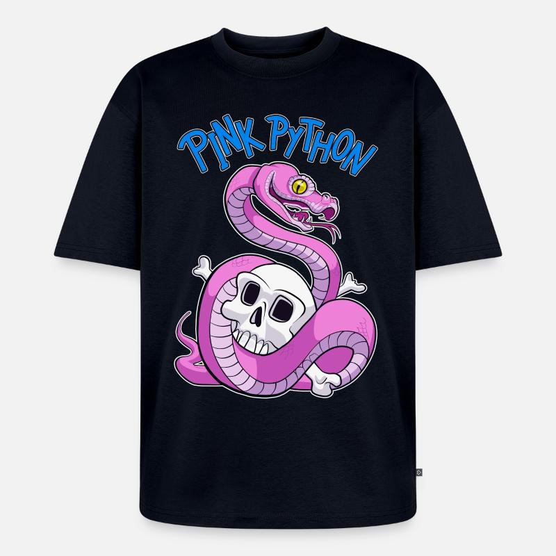 Pink Python (Blue) - T-shirt Premium bio oversize Unisexe - bleu marine