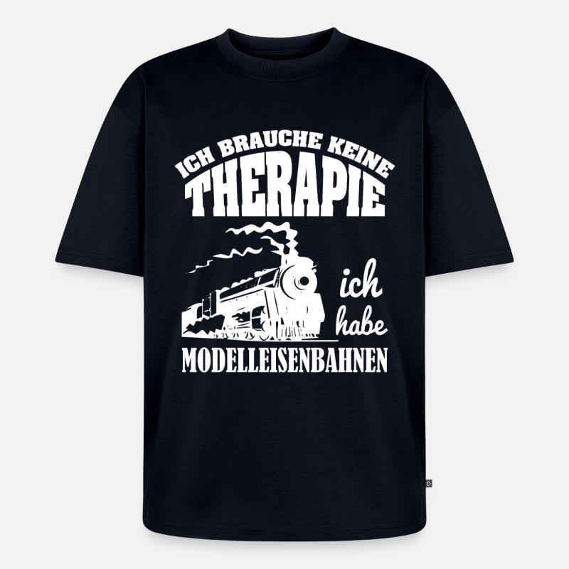 Modelleisenbahn - Unisex Premium Oversized Bio T-Shirt - Navy