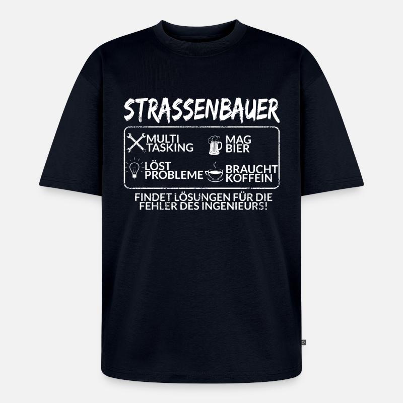 Der Strassenbauer - Unisex Premium Oversized Bio T-Shirt - Navy