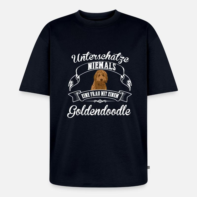 Goldendoodle - Unisex Premium Oversized Bio T-Shirt - Navy