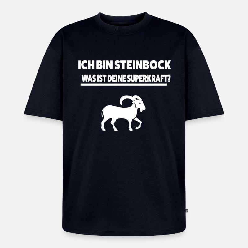 Steinbock Sternzeichen - Unisex Premium Oversized Bio T-Shirt - Navy