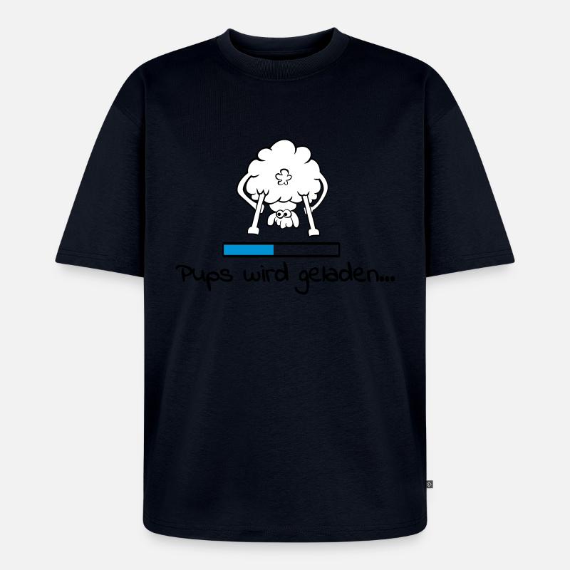 pups_geladen_3f - Unisex Premium Oversized Bio T-Shirt - Navy