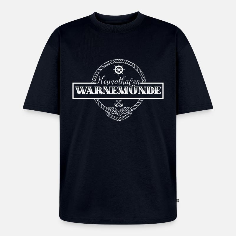Heimathafen Warnemünde - Unisex Premium Oversized Bio T-Shirt - Navy