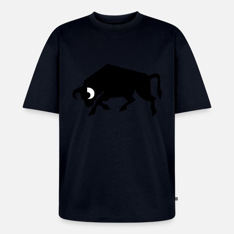bull_2 - Unisex Premium Oversized Bio T-Shirt - Navy