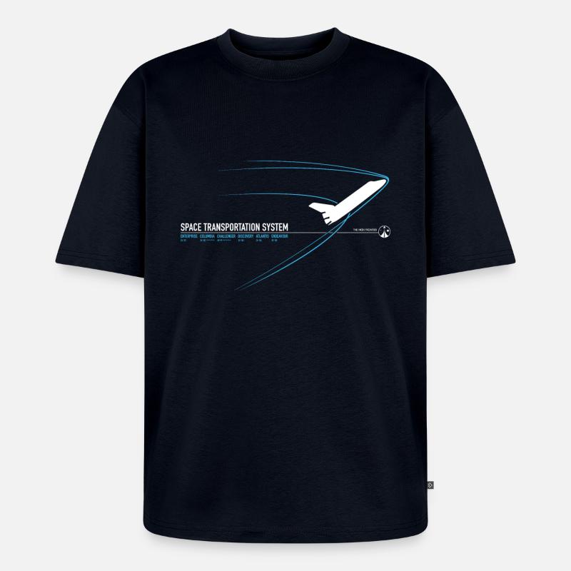 Navette spatiale (impression bleue) - T-shirt Premium bio oversize Unisexe - bleu marine