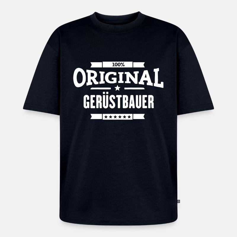 100% Gerüstbauer - Unisex Premium Oversized Bio T-Shirt - Navy