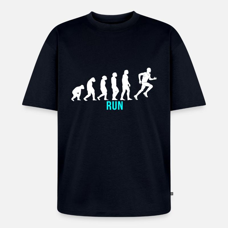 Exécuter Evolution - T-shirt Premium bio oversize Unisexe - bleu marine