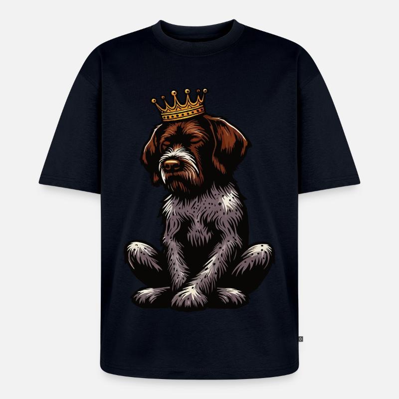 Deutsch Drahthaar Deutsch-Drahthaar Besitzer - Unisex Premium Oversized Bio T-Shirt - Navy