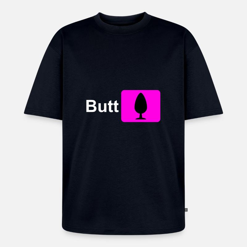 Butt Plug Symbol Pink - Unisex Premium Oversized Bio T-Shirt - Navy