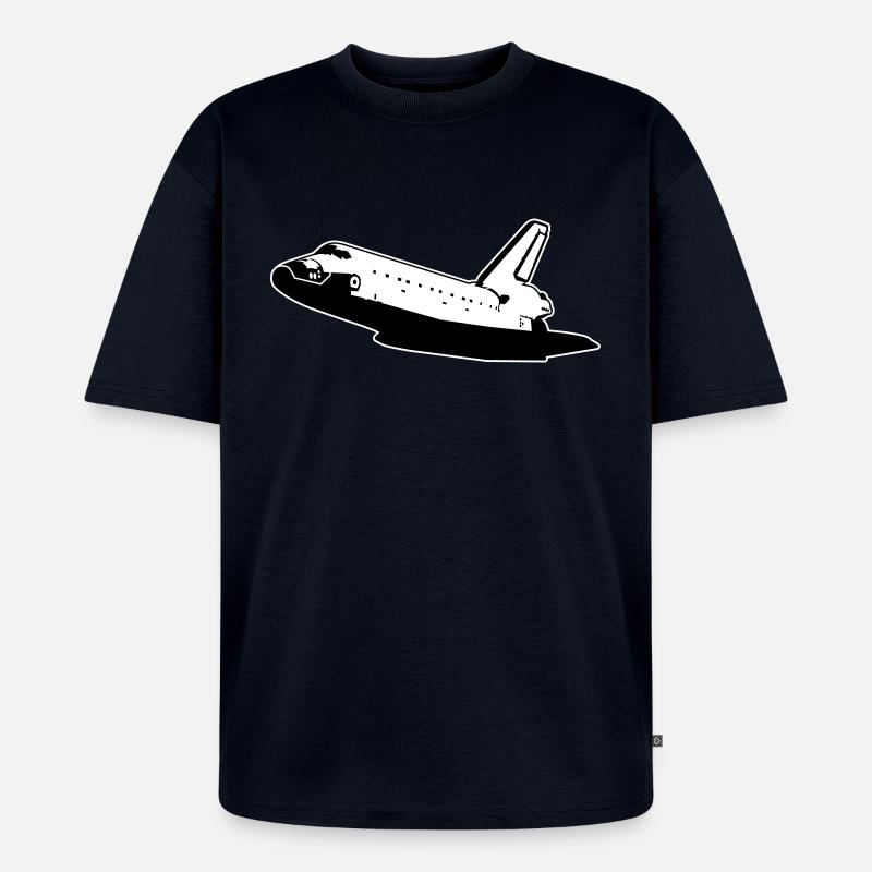 Navette spatiale (aucun emblèmes) - T-shirt Premium bio oversize Unisexe - bleu marine