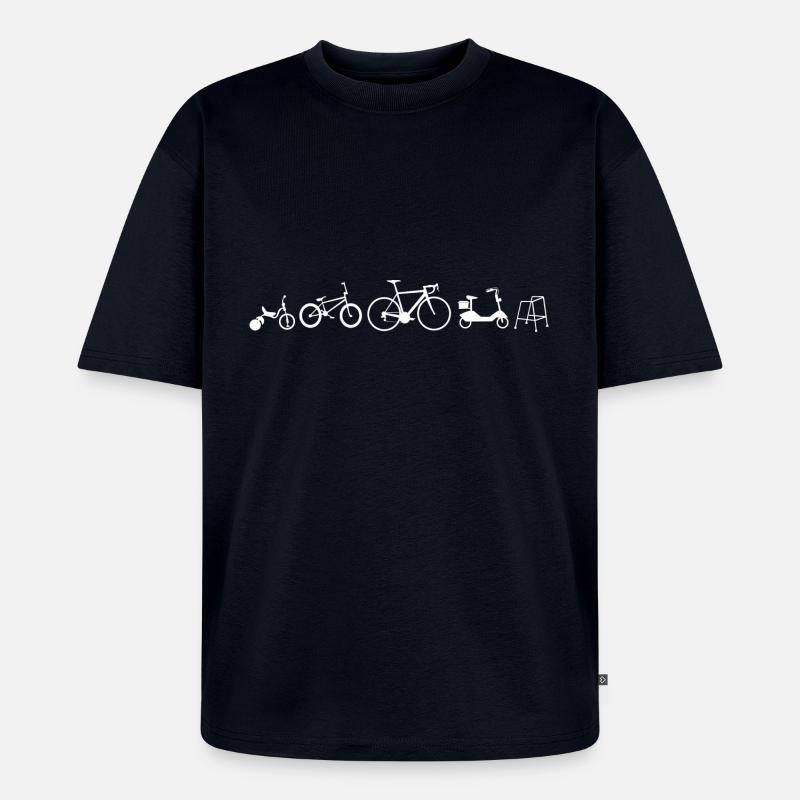 Bicycle evolution - Unisex Premium Oversized Organic T-Shirt - navy