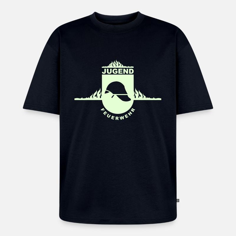 Jugend Feuerwehr - Unisex Premium Oversized Bio T-Shirt - Navy