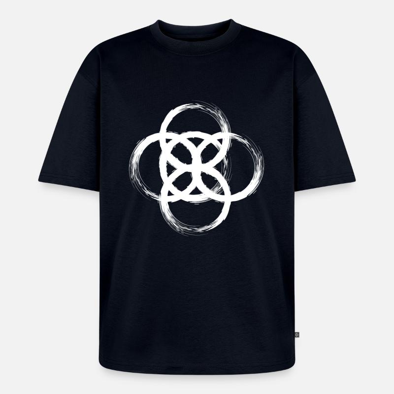 Symbole celtique Roue d’être - T-shirt Premium bio oversize Unisexe - bleu marine