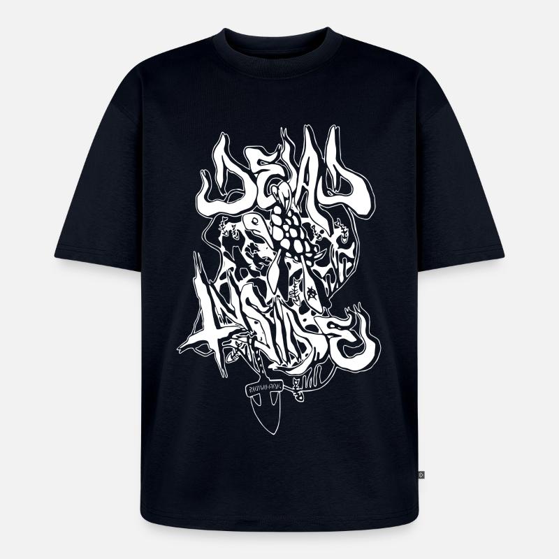 Urbane Dämonengrafik im Meta-Stil - Unisex Premium Oversized Bio T-Shirt - Navy