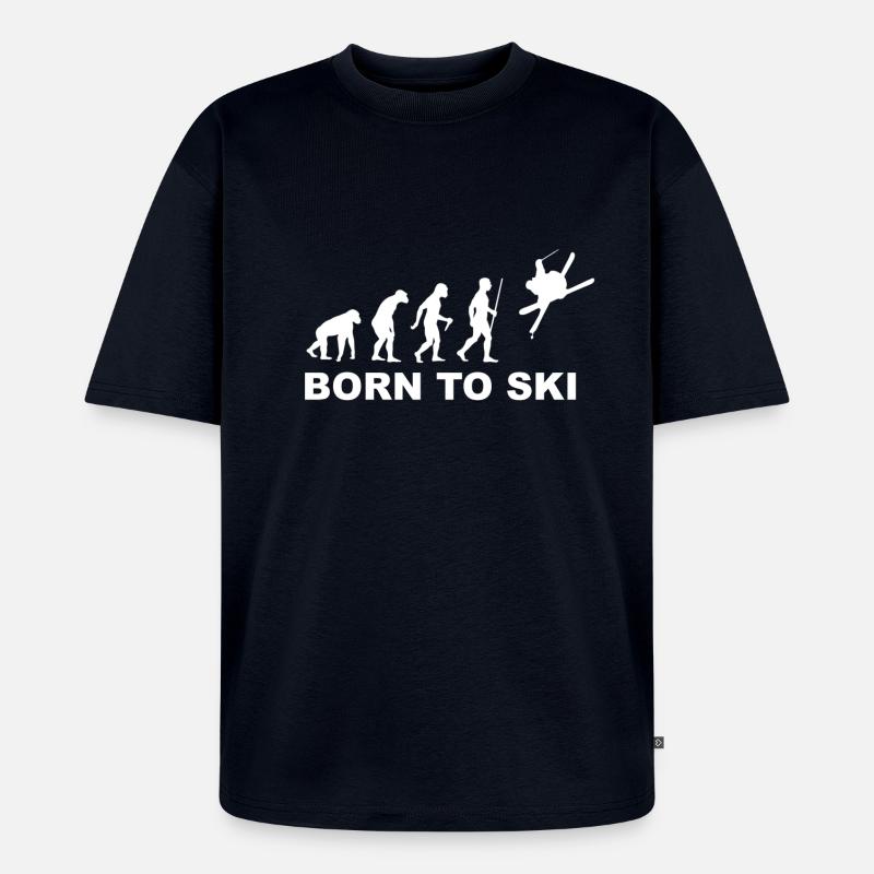 Ski_wit - Unisex Premium Oversized Bio T-Shirt - Navy