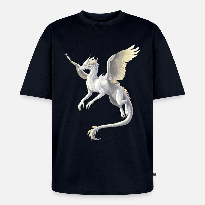 Weißer Drache - Unisex Premium Oversized Bio T-Shirt - Navy