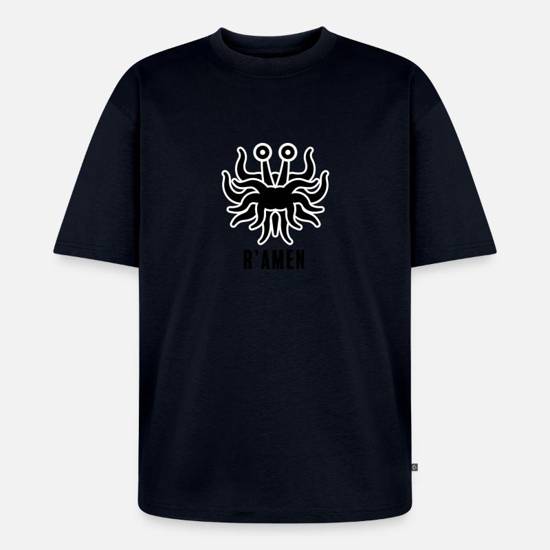 R'Amen, mit Schlaganfall - Unisex Premium Oversized Bio T-Shirt - Navy