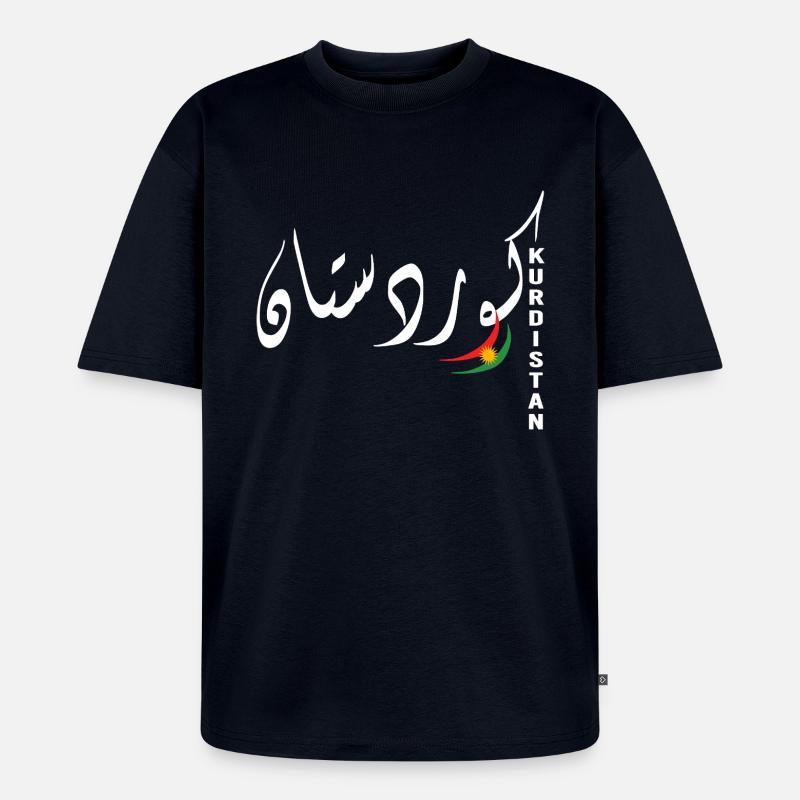 Drapeau du Kurdistan,Kurdistan,Syrie,Irak,Iran,Drapeau - T-shirt Premium bio oversize Unisexe - bleu marine
